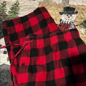 Red and Black Plaid Pajama Pants